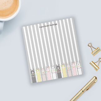 Personalised Cute Retro Colourful Llamas Notepad