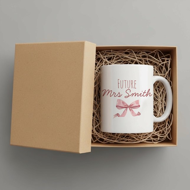 Personalised Cute ribbon coquette future Mrs  Coffee Mug (Creator Uploaded)