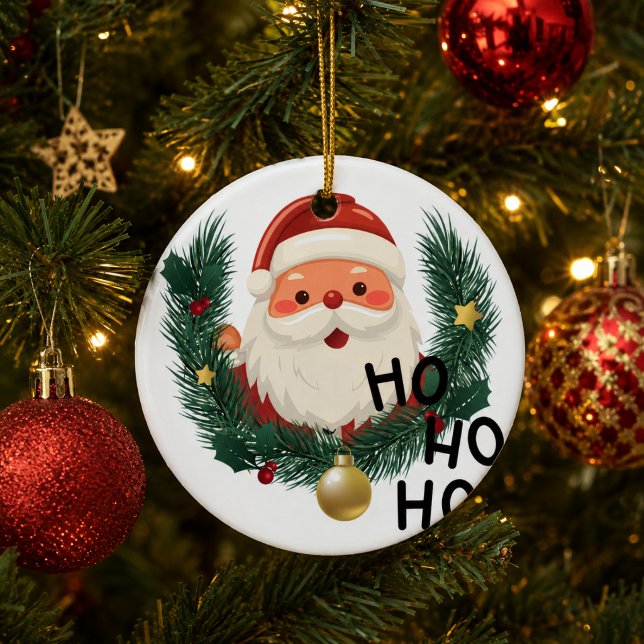 Personalised Cute Santa Christmas Ornament (Creator Uploaded)