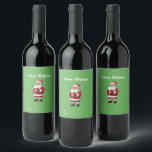 Personalised Cute Santa Claus Merry Christmas  Wine Label<br><div class="desc">Add a festive touch to your holiday gifts with our Cute Santa Claus Merry Christmas Wine Label! This charming label features a cheerful Santa design and holiday wishes, perfect for personalising wine bottles, making it an ideal Christmas gift for wine lovers. Spread holiday cheer with a unique and thoughtful present!...</div>