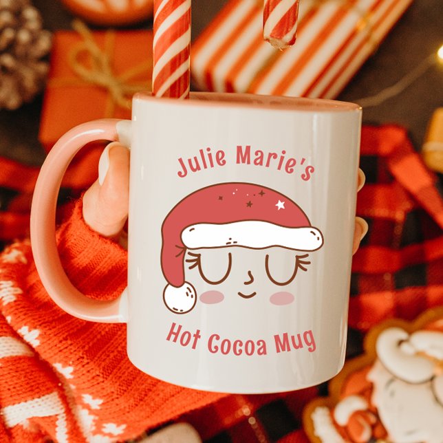 Personalised Cute Santa Hat Hot Cocoa Mug for Kids (Creator Uploaded)