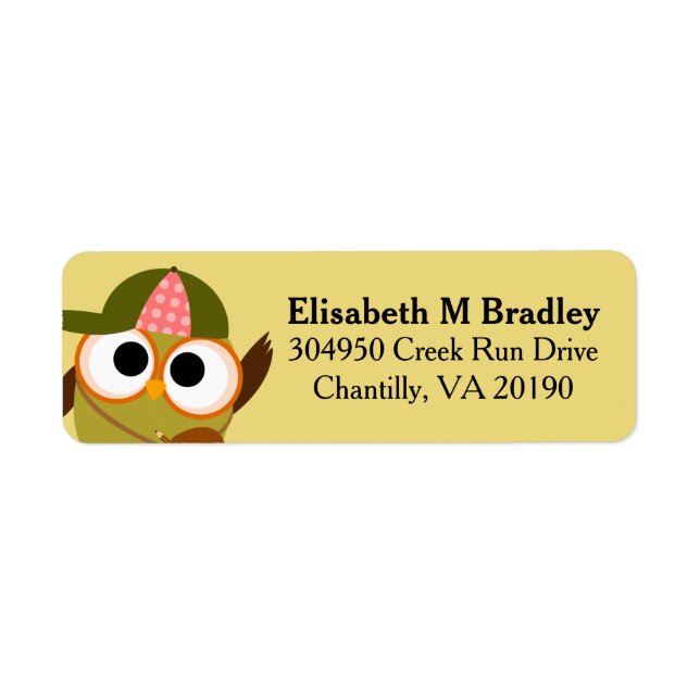 Personalised Cute School Owl Student (Front)