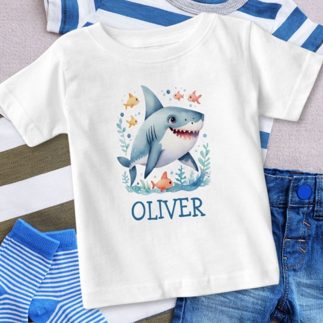 Personalised Cute Shark Baby T-Shirt (Creator Uploaded)