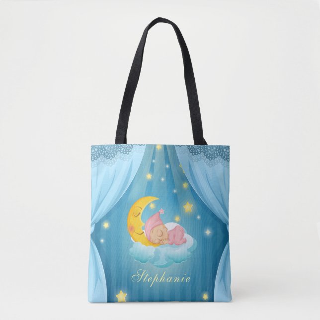 Personalised Cute Sleeping Baby | Tote Bag (Front)