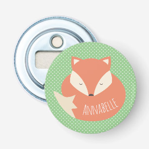 Personalised Cute Sleeping Fox Bottle Opener