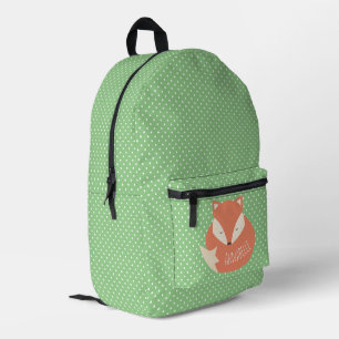 Personalised Cute Sleeping Fox Printed Backpack