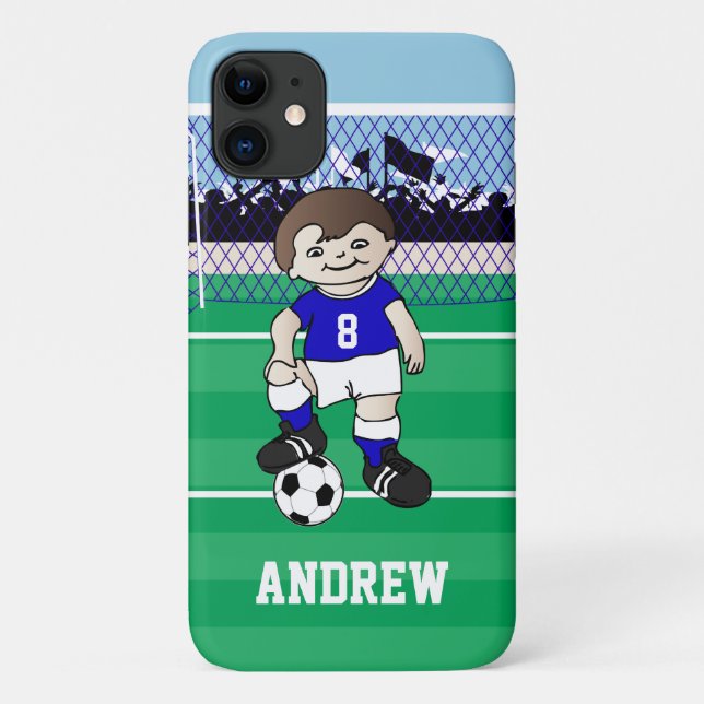 Personalised cute soccer boy Case-Mate iPhone case (Back)