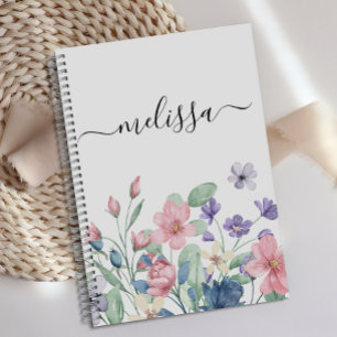 Personalised Cute Soft Pink Floral Journal 