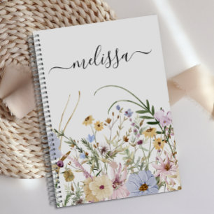Personalised Cute Soft Spring Floral Journal 
