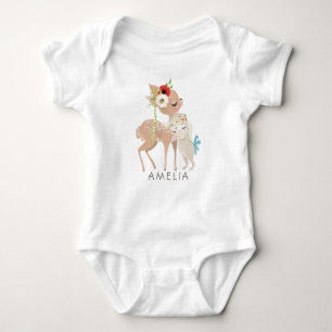 Personalised Cute Spring Bunny Deer Easter Baby Bodysuit