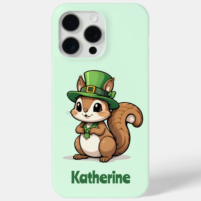 Personalised Cute St. Patrick's Day Squirrel Case-Mate iPhone Case (Back)