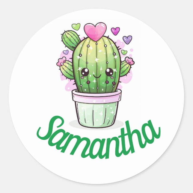 Personalised cute sticker/seal classic round  sticker (Front)