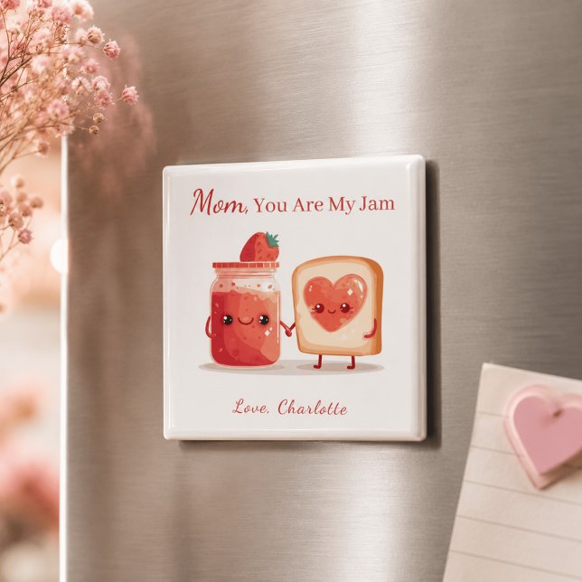 Personalised Cute Strawberry Jam Mothers Day Gift Magnet (Creator Uploaded)