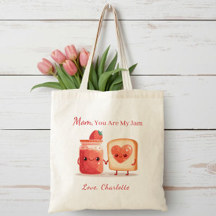 Personalised Cute Strawberry Jam Mothers Day Gift Tote Bag