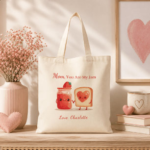 Personalised Cute Strawberry Jam Mothers Day Gift Tote Bag