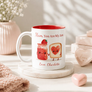 Personalised Cute Strawberry Jam Mothers Day Gift  Two-Tone Coffee Mug