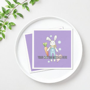 Personalised Cute Stuffed Animal Bunny Paper Napkin