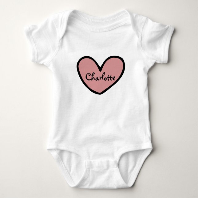 Personalised Cute Sweet Heart Pattern Baby Gifts  Bodysuit (Front)