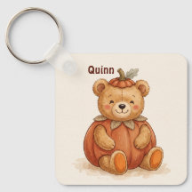 Personalised Cute Teddy Bear Pumpkin Fall