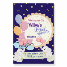 Personalised Cute Theme Baby Shower Welcome Sign