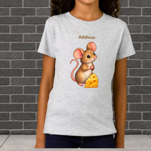Personalised Cute Tiny Mouse with Cheese T-Shirt