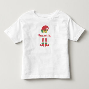 Personalised Cute Toddler Elf Christmas Holiday  T-Shirt