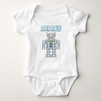 Personalised cute toy robot baby boy 1st Birthday