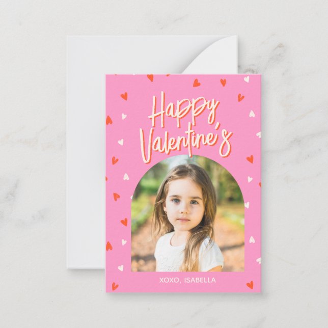 Personalised Cute Valentines Photo Classroom Card (Front)