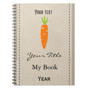 Personalised Cute Veggies Vegan Diet Linen Look Spiral Notebook