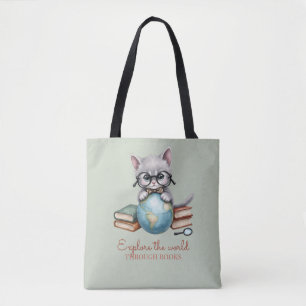 Personalised Cute "Wander Cat" Tote Bag