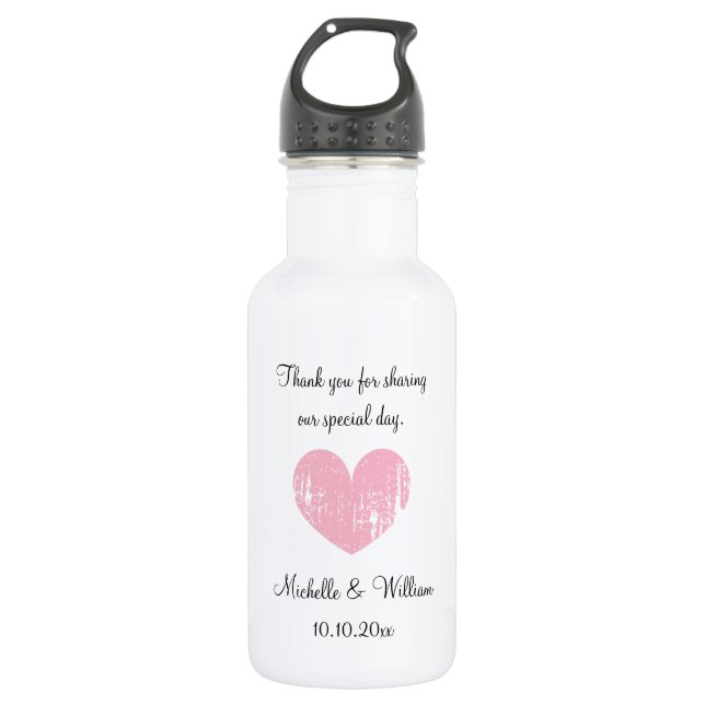 Personalised cute wedding party favour water bottl 532 ml water bottle (Front)