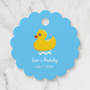 Personalised Cute Yellow rubber duck Favour Tags