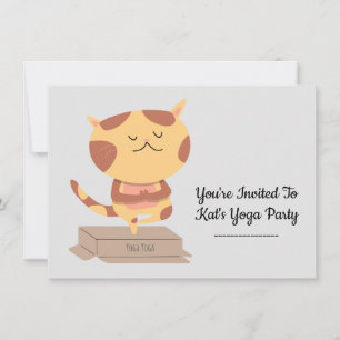 Personalised Cute Yoga Cat Theme Invitation