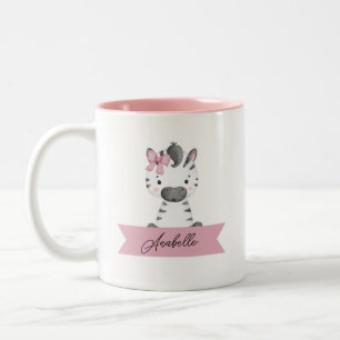 Personalised cute zebra Two-Tone coffee mug