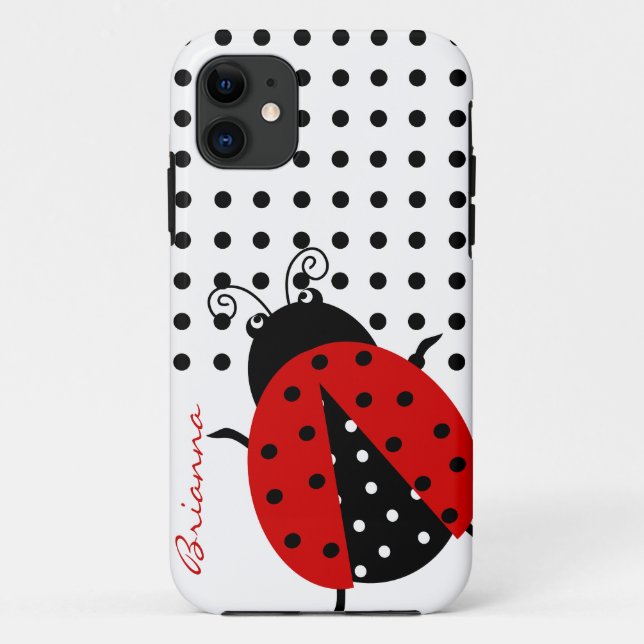 Personalised CutePolka Dot Red Ladybug Case-Mate iPhone Case (Back)