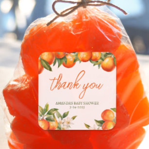 Personalised Cutie Thank You Square Sticker