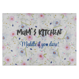 Personalised cutting board with ditsy flowers