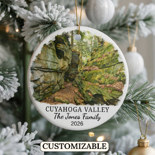 Personalised Cuyahoga Valley National Park, Ohio Ceramic Tree Decoration