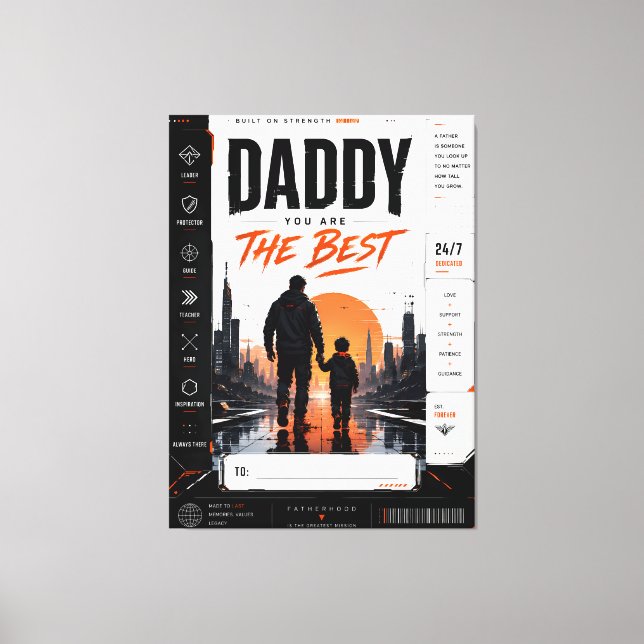 Personalised Cyberpunk Father And Son Canvas Print (Front)