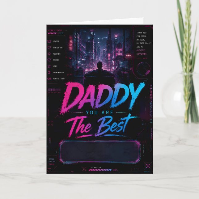 Personalised Cyberpunk Father’s Day Card (Front)