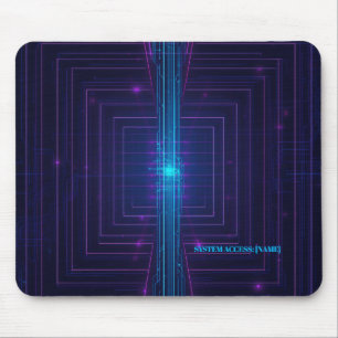 Personalised Cyberpunk System Access Neon Mouse Pad