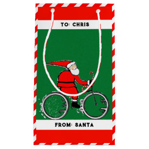 Personalised Cycling Cyclist Christmas Small Gift Bag