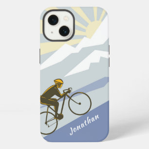 Personalised Cyclist Biking up Mountain Road Bike iPhone 13 Case