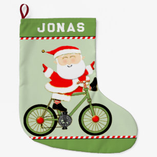 Personalised Cyclist Holiday Gift Large Christmas Stocking