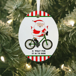Personalised Cyclist Holiday Gift Metal Tree Decoration