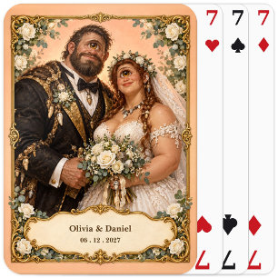 Personalised Cyclops Bride and Groom Wedding Favou Playing Cards