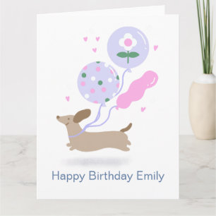 Personalised Dachshund Birthday Party Dog Lover  Card