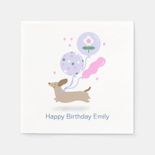 Personalised Dachshund Birthday Party Dog Lover Napkin