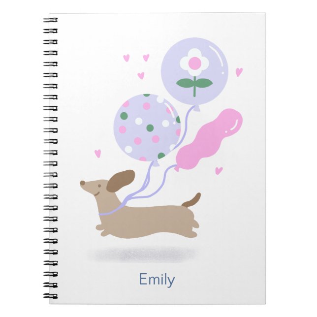 Personalised Dachshund Birthday Party Dog Lover  Notebook (Front)