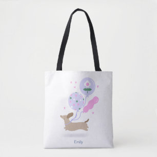 Personalised Dachshund Birthday Party Dog Lover Tote Bag